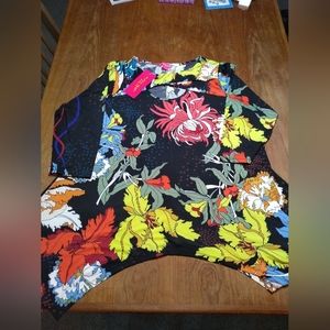 *HOST PICK* NWT Sunny Leigh Size 1X Brightly Coloured Pullover Shirt, Sh…